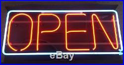 Vintage Big Neon OPEN Sign. 33x19x4 Collectible. Made In USA