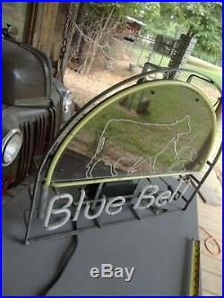 Vintage Blue Bell Ice Cream Neon Sign