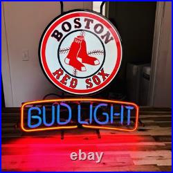 Vintage Boston Red Sox Bud Light Beer Neon Sign Works MLB Baseball 80s 90s