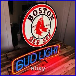 Vintage Boston Red Sox Bud Light Beer Neon Sign Works MLB Baseball 80s 90s