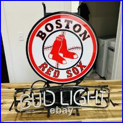 Vintage Boston Red Sox Bud Light Beer Neon Sign Works MLB Baseball 80s 90s