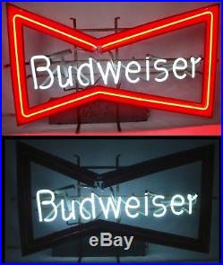 Vintage Bow Tie RARE BLINKING BORDER Neon Budweiser Sign In Nice Condition