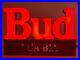 Vintage_Bud_Beer_Light_Up_Sign_Works_1991_Bar_neon_BUDWEISER_bright_red_electric_01_nw