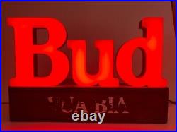 Vintage Bud Beer Light Up Sign Works 1991 Bar neon BUDWEISER bright red electric