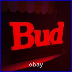 Vintage Bud Beer Light Up Sign Works 1991 Bar neon BUDWEISER bright red electric