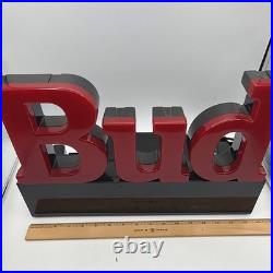 Vintage Bud Beer Light Up Sign Works 1991 Bar neon BUDWEISER bright red electric