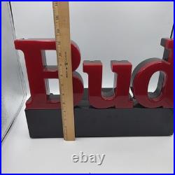 Vintage Bud Beer Light Up Sign Works 1991 Bar neon BUDWEISER bright red electric