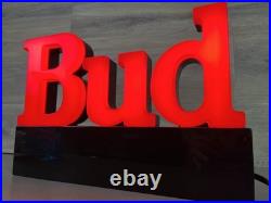 Vintage Bud Beer Light Up Sign Works 1992 Bar neon BUDWEISER bright red electric