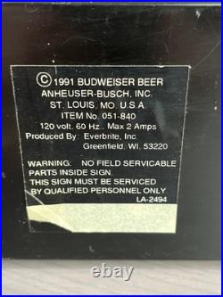 Vintage Bud Beer Light Up Sign Works 1992 Bar neon BUDWEISER bright red electric