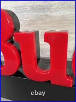 Vintage Bud Beer Light Up Sign Works 1992 Bar neon BUDWEISER bright red electric