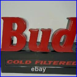 Vintage Bud Dry Draft Beer Neon Sign Light Man Cave Alcohol Rare 90s Blue & Red