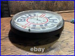 Vintage Bud Light BAR Neon 20 Wall Clock Lighted / Mancave Lighted Beer Sign