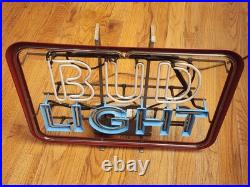 Vintage Bud Light Beer Neon Sign 1982 Works Great 27x19 Man cave Bar Vintage Bud Light Beer Neon Sign 1982 Works Great 27x19 Man cave Bar