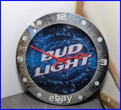 Vintage Bud Light Blue Neon Light Wall Clock Beer Bar Sign Mt. Vernon Neon Vintage Bud Light Blue Neon Light Wall Clock Beer Bar Sign Mt. Vernon Neon