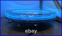 Vintage Bud Light Blue Neon Light Wall Clock Beer Bar Sign Mt. Vernon Neon