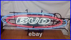 Vintage Bud Light Neon Sign Budweiser Bar Plaque Wall Hanger Man Cave Garage