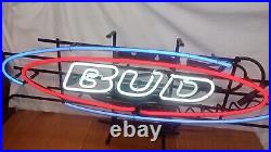 Vintage Bud Light Neon Sign Budweiser Bar Plaque Wall Hanger Man Cave Garage