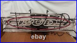 Vintage Bud Light Neon Sign Budweiser Bar Plaque Wall Hanger Man Cave Garage