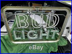 Vintage Bud Light Neon Sign Everbrite Electric Signs Inc. 1982