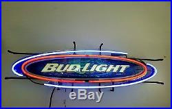 Vintage Bud Light Neon Sign Oval Surfboard Large 36X12 Inch