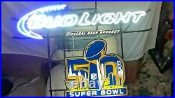 Vintage Bud Light Neon (super Bowl) Display Sign