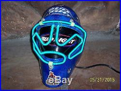 Vintage Bud Light Phoenix Coyotes NHL Hockey Mask Extremely Rare Neon Bar Sign
