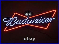 Vintage Budweiser Beer Bow Tie Neon Bar Or Store Advertising Sign USED L27