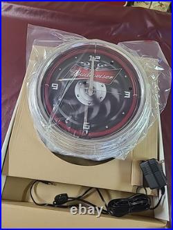 Vintage Budweiser Beer Neon sign wall clock battery clock electric cord for neon Vintage Budweiser Beer Neon sign wall clock battery clock electric cord for neon