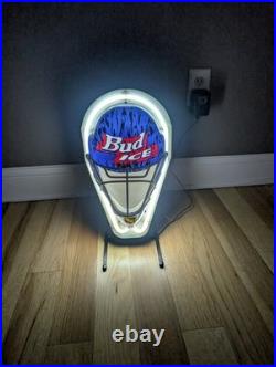 Vintage Budweiser Bud Ice Neon Beer Hockey NHL Sign 90s