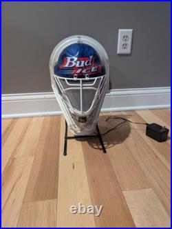 Vintage Budweiser Bud Ice Neon Beer Hockey NHL Sign 90s
