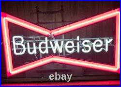 Vintage Budweiser Flashing Neon Sign Iconic Bowtie Logo (Works Great!)