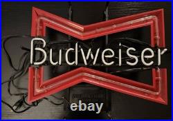 Vintage Budweiser Flashing Neon Sign Iconic Bowtie Logo (Works Great!)