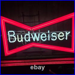 Vintage Budweiser Flashing Neon Sign Iconic Bowtie Logo (Works Great!)