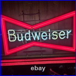 Vintage Budweiser Flashing Neon Sign Iconic Bowtie Logo (Works Great!)