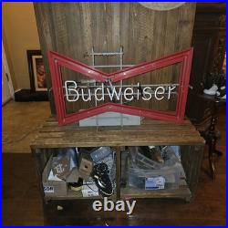 Vintage Budweiser Flashing Neon Sign Iconic Bowtie Logo (Works Great!)