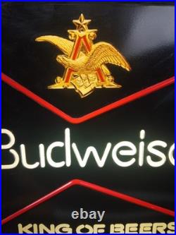 Vintage Budweiser King Of Beers Light Up Faux Neon Sign Classic