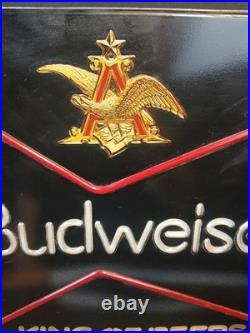 Vintage Budweiser King Of Beers Light Up Faux Neon Sign Classic