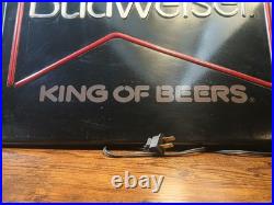 Vintage Budweiser King Of Beers Light Up Faux Neon Sign Classic