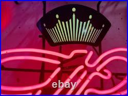 Vintage Budweiser Neon Beer Sign Red B Logo with Crown Works Great