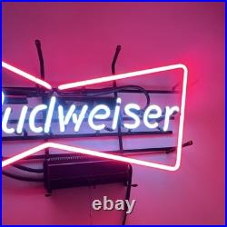 Vintage Budweiser Neon Bowtie Beer Bar Light Sign Breweriana Display Decor