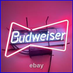 Vintage Budweiser Neon Bowtie Beer Bar Light Sign Breweriana Display Decor