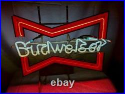 Vintage Budweiser Neon Sign Red Bowtie Bar Beer Lighter Sign