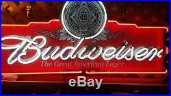Vintage Budweiser The Great American Lager Neon Light Sign