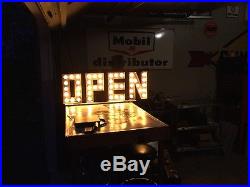 Vintage Bulb Light Sign Open 42 X 14 X 10 Nice! From Seattle