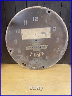 Vintage CHEVROLET TIME Neon Clock Dealer Plate Chevy NPI Lackner Sign WOW