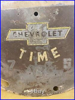 Vintage CHEVROLET TIME Neon Clock Dealer Plate Chevy NPI Lackner Sign WOW