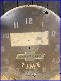 Vintage CHEVROLET TIME Neon Clock Dealer Plate Chevy NPI Lackner Sign WOW