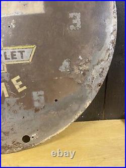 Vintage CHEVROLET TIME Neon Clock Dealer Plate Chevy NPI Lackner Sign WOW