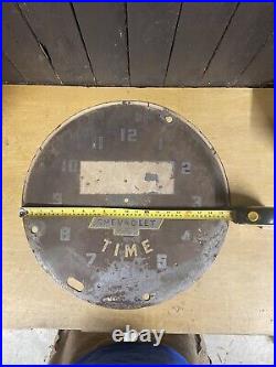 Vintage CHEVROLET TIME Neon Clock Dealer Plate Chevy NPI Lackner Sign WOW