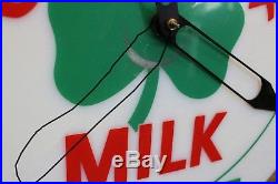 Vintage CLOVER LEAF MILK Lighted Clock Dairy Sign NEON Products Inc. Lima, OHIO